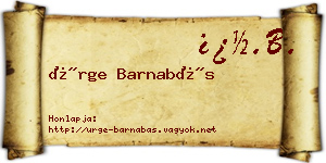 Ürge Barnabás névjegykártya
